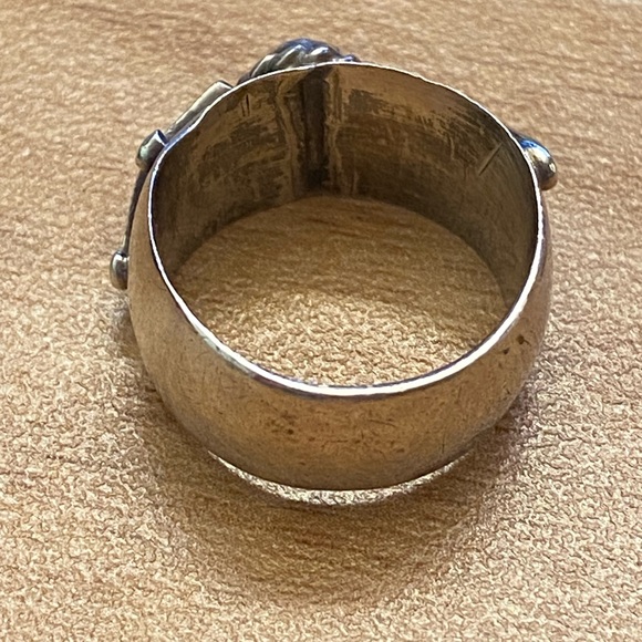 Vintage silver turquoise signed ring - Picture 6 of 7